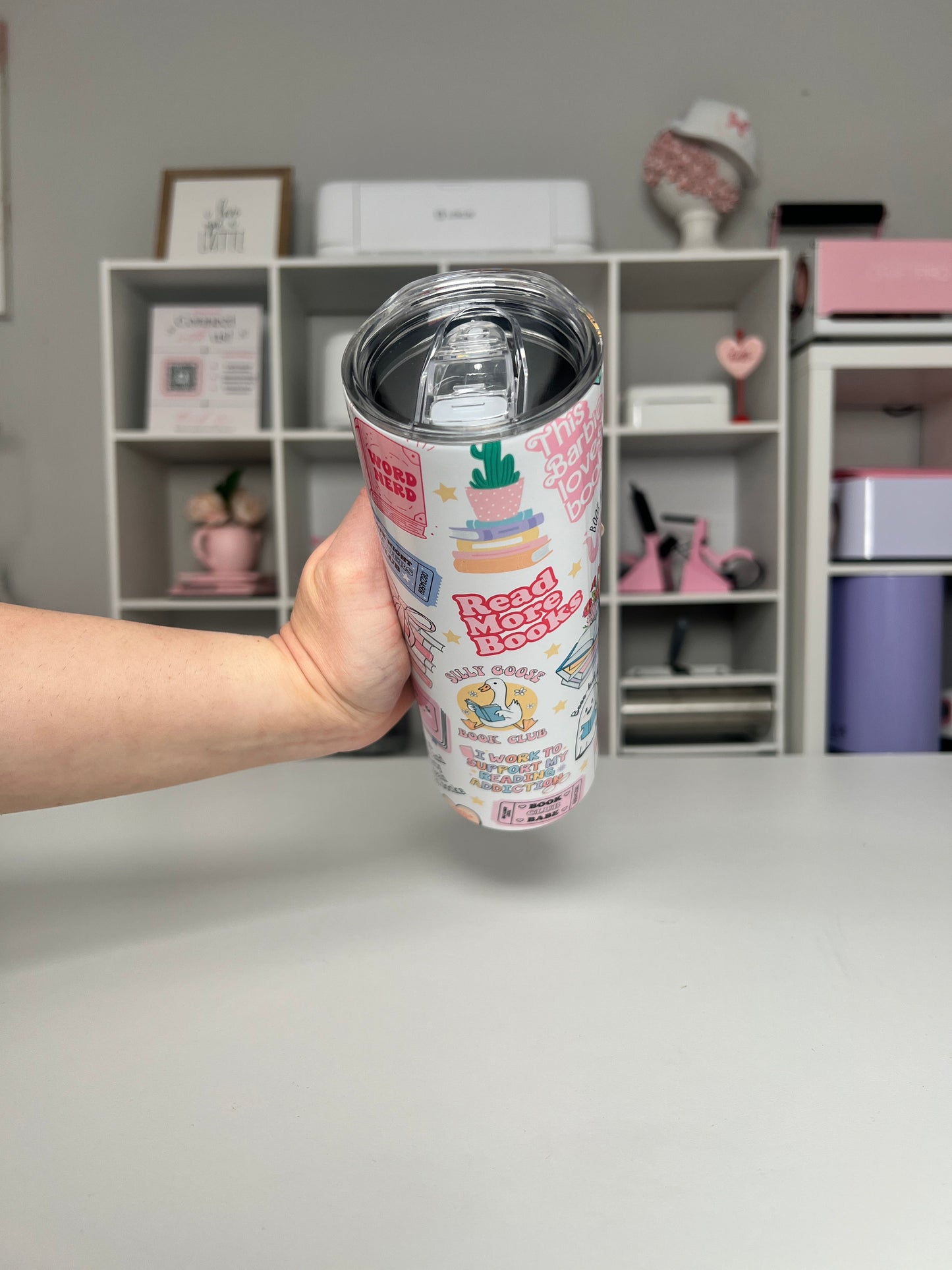 Book Lover 20oz tumbler, Book quencher, Bookish 20oz custom tumbler