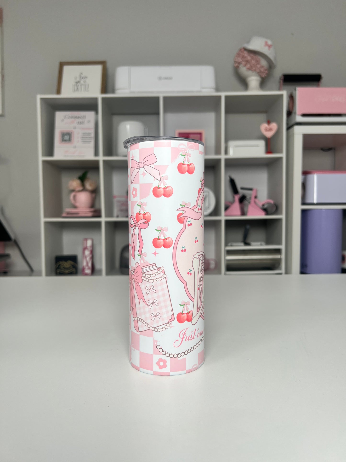 Coquette One More Chapter 20oz tumbler, Book Lover quencher, Book 20oz custom tumbler
