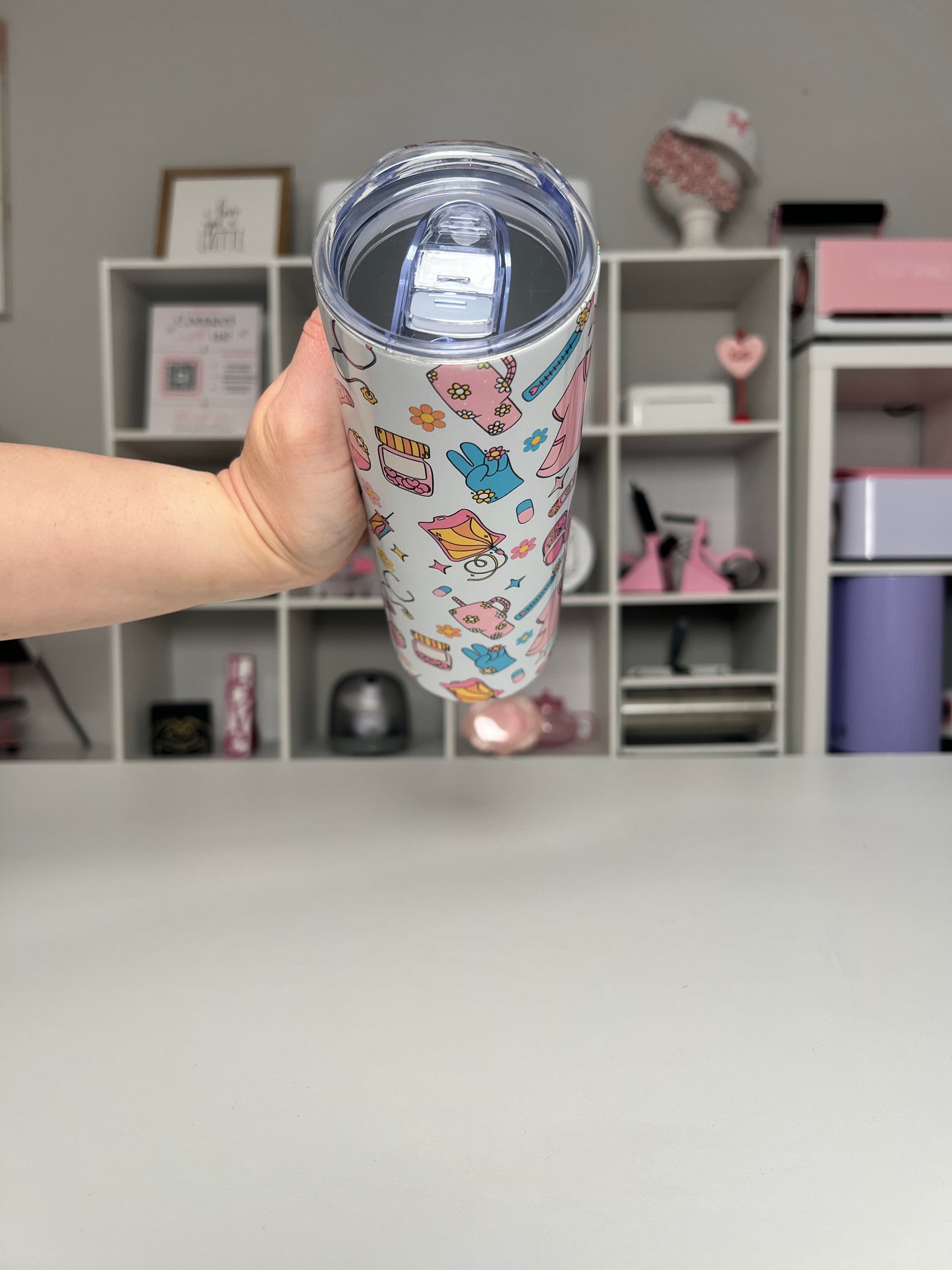 Nurse Tumbler, Nurse Gifts, Gifts for Nurses, Pink Nurse Cup, 20oz Skinny Tumbler with Lid & Straw