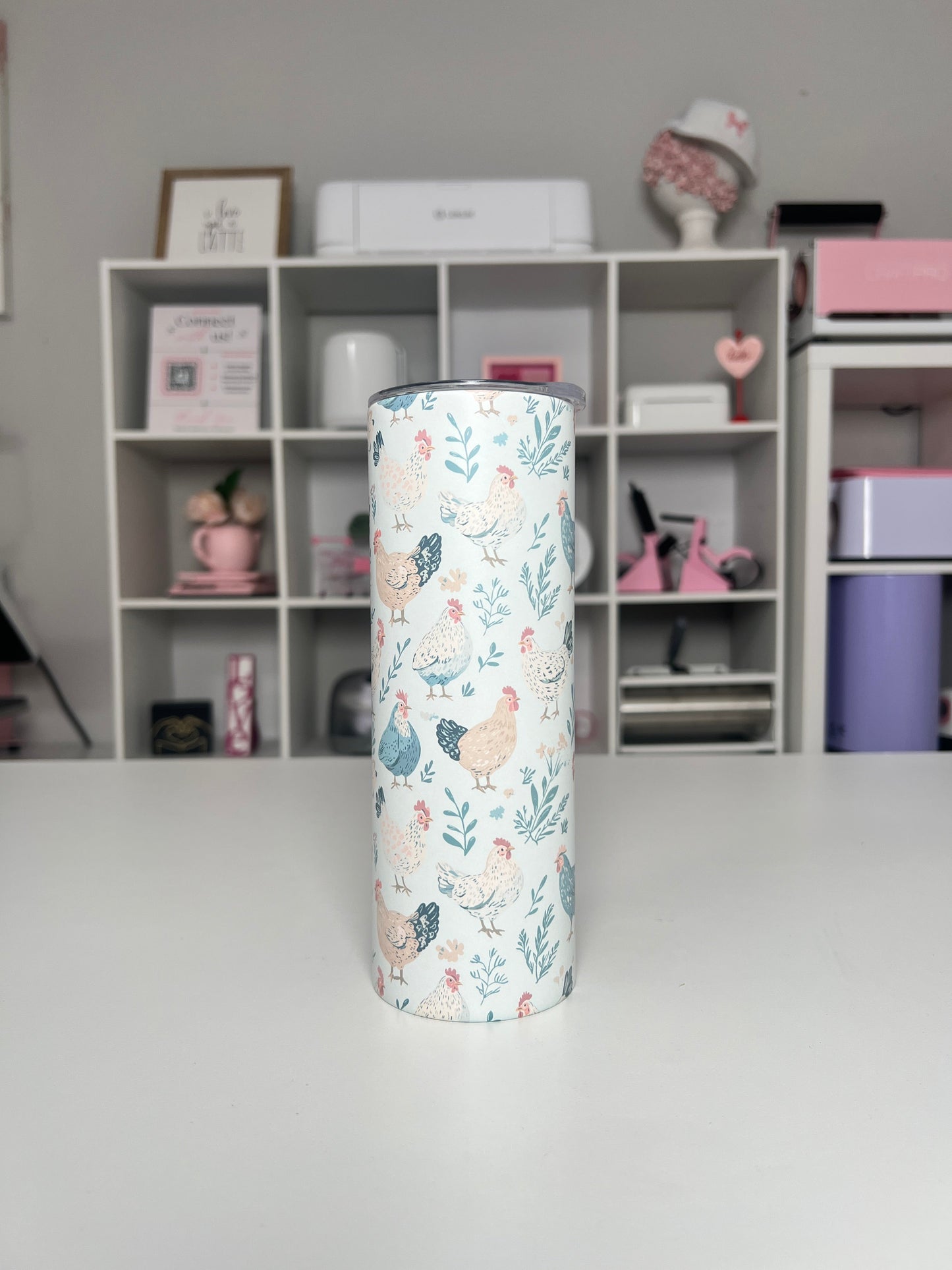 Cottage Chickens 20oz tumbler, Chickens quencher, Chicken Lover 20oz custom tumbler