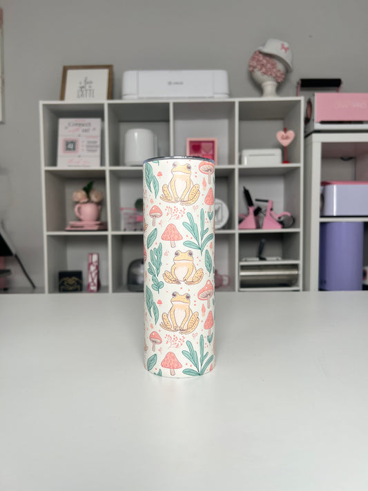 Cottage Frogs 20oz tumbler, Frog quencher, Frog Lover 20oz custom tumbler