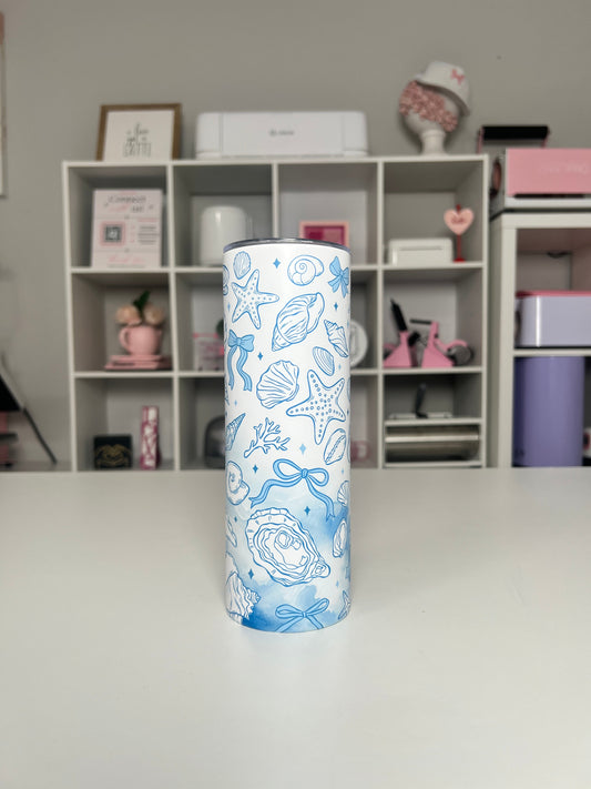 Beach Life 20oz tumbler, Beach quencher, Sea Life 20oz custom tumbler