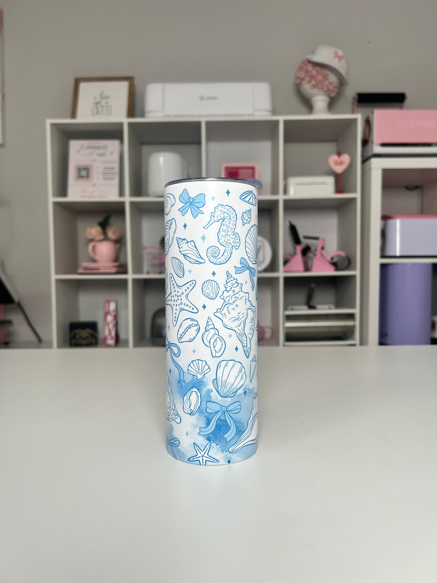 Beach Life 20oz tumbler, Beach quencher, Sea Life 20oz custom tumbler