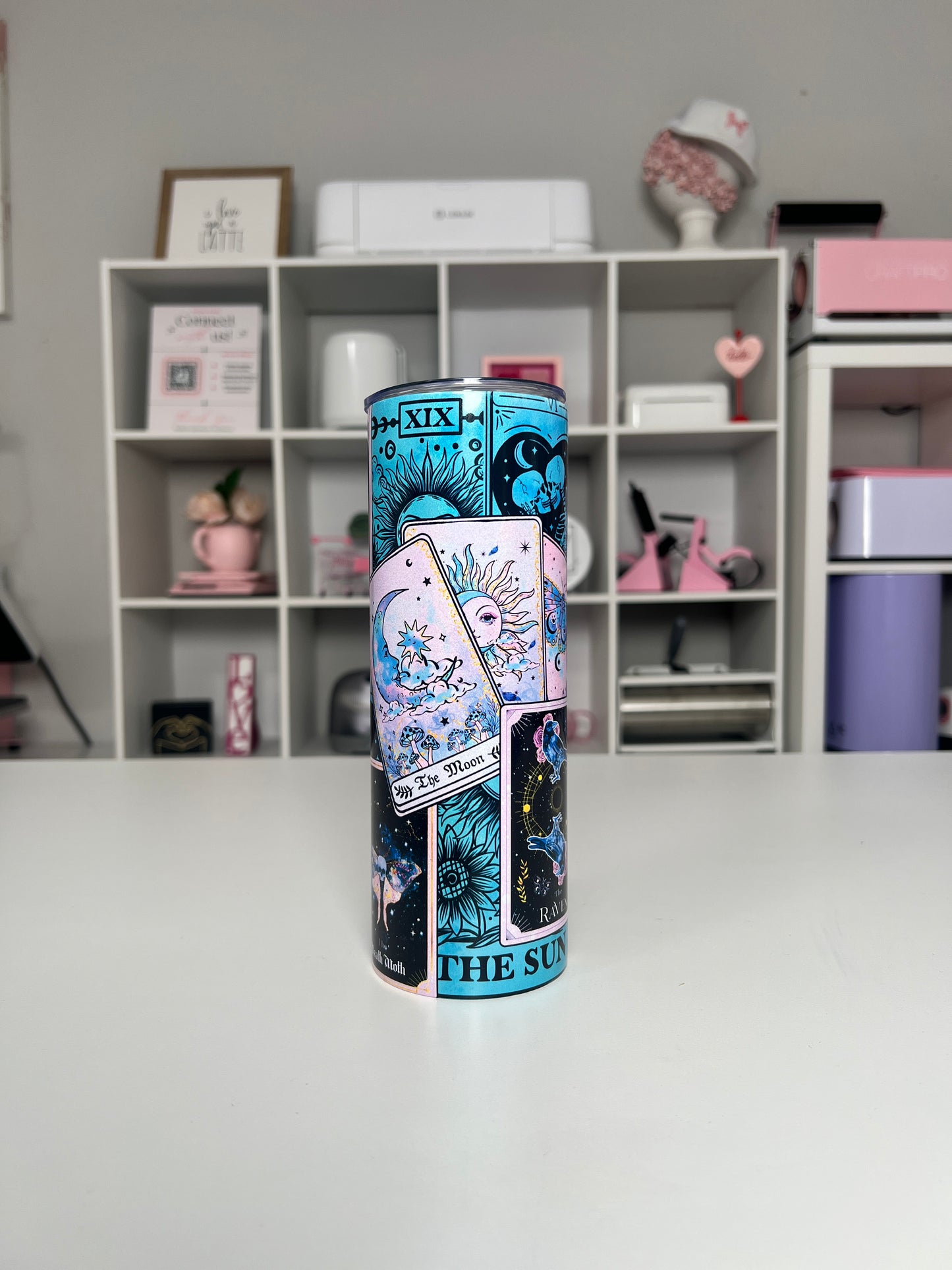 Tarot Cards 20oz tumbler, Witchy Vibes quencher, Magical 20oz custom tumbler