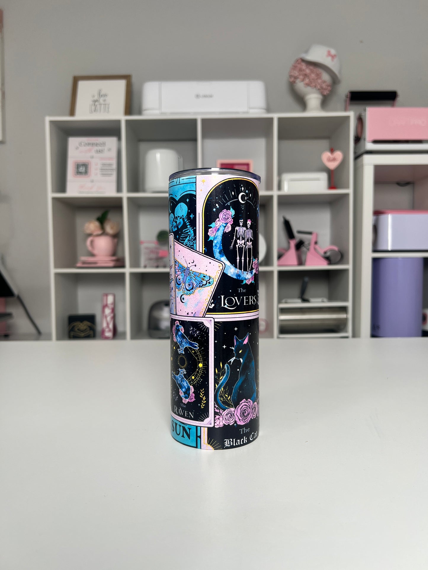 Tarot Cards 20oz tumbler, Witchy Vibes quencher, Magical 20oz custom tumbler