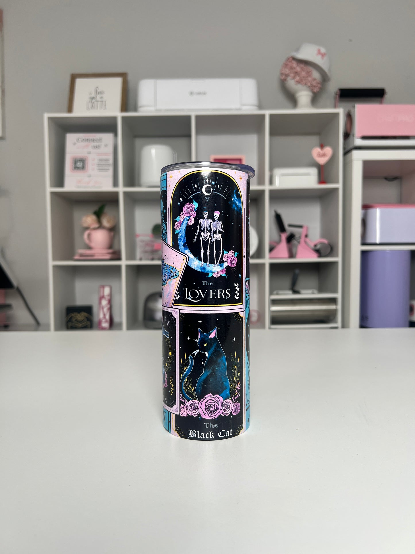 Tarot Cards 20oz tumbler, Witchy Vibes quencher, Magical 20oz custom tumbler
