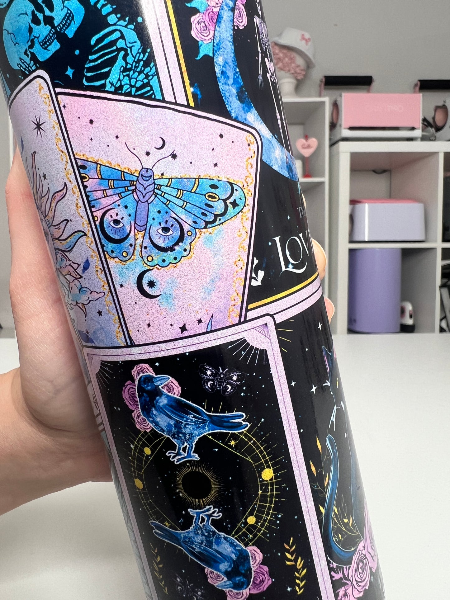 Tarot Cards 20oz tumbler, Witchy Vibes quencher, Magical 20oz custom tumbler
