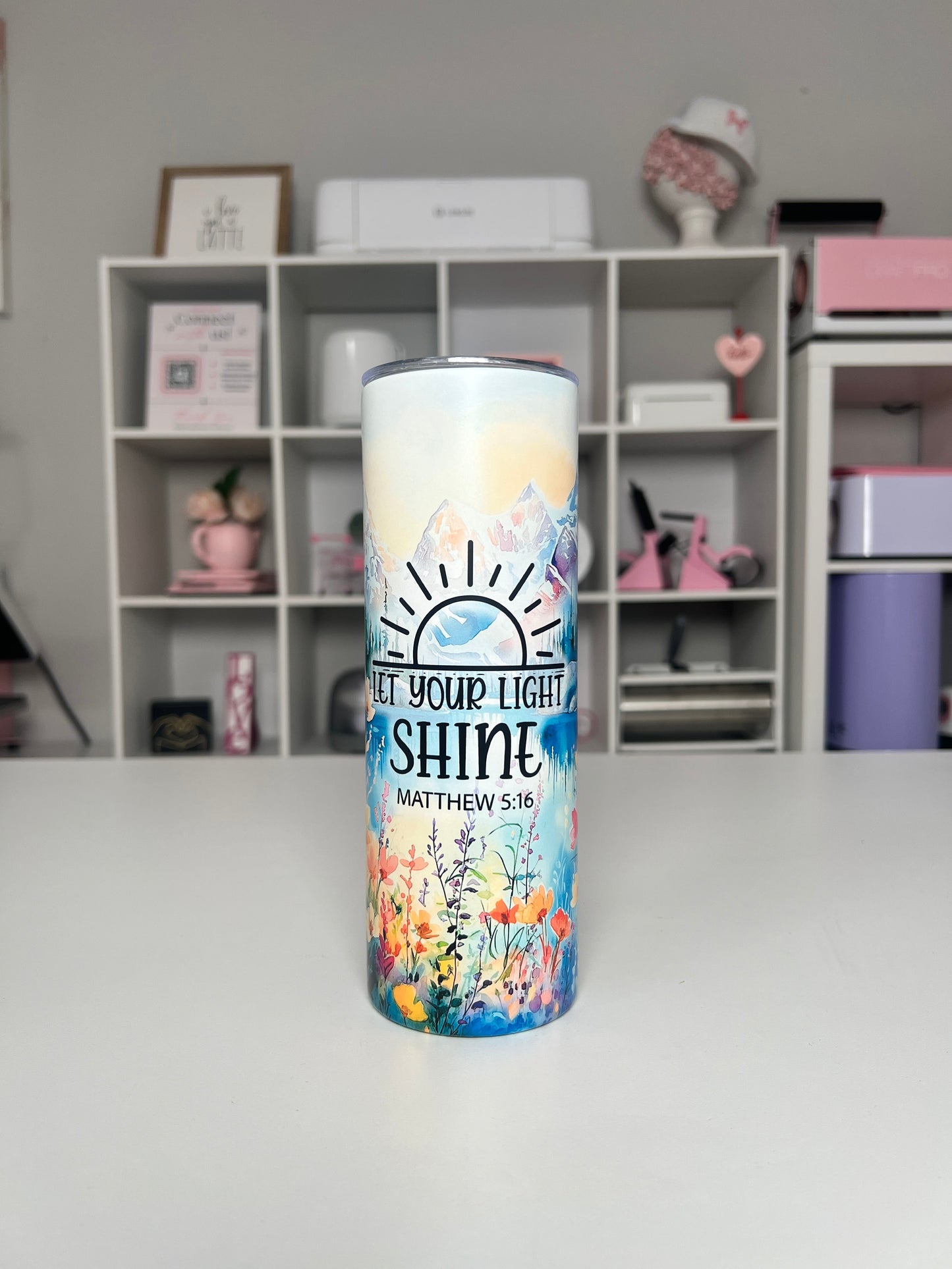 Let Your Light Shine 20oz tumbler, Faith quencher, Christian 20oz custom tumbler