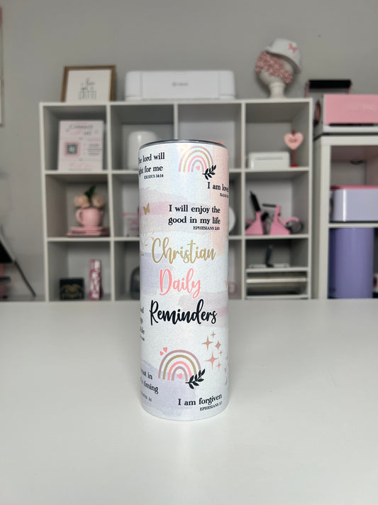 Faith 20oz tumbler, Affirmations quencher, Christian 20oz custom tumbler