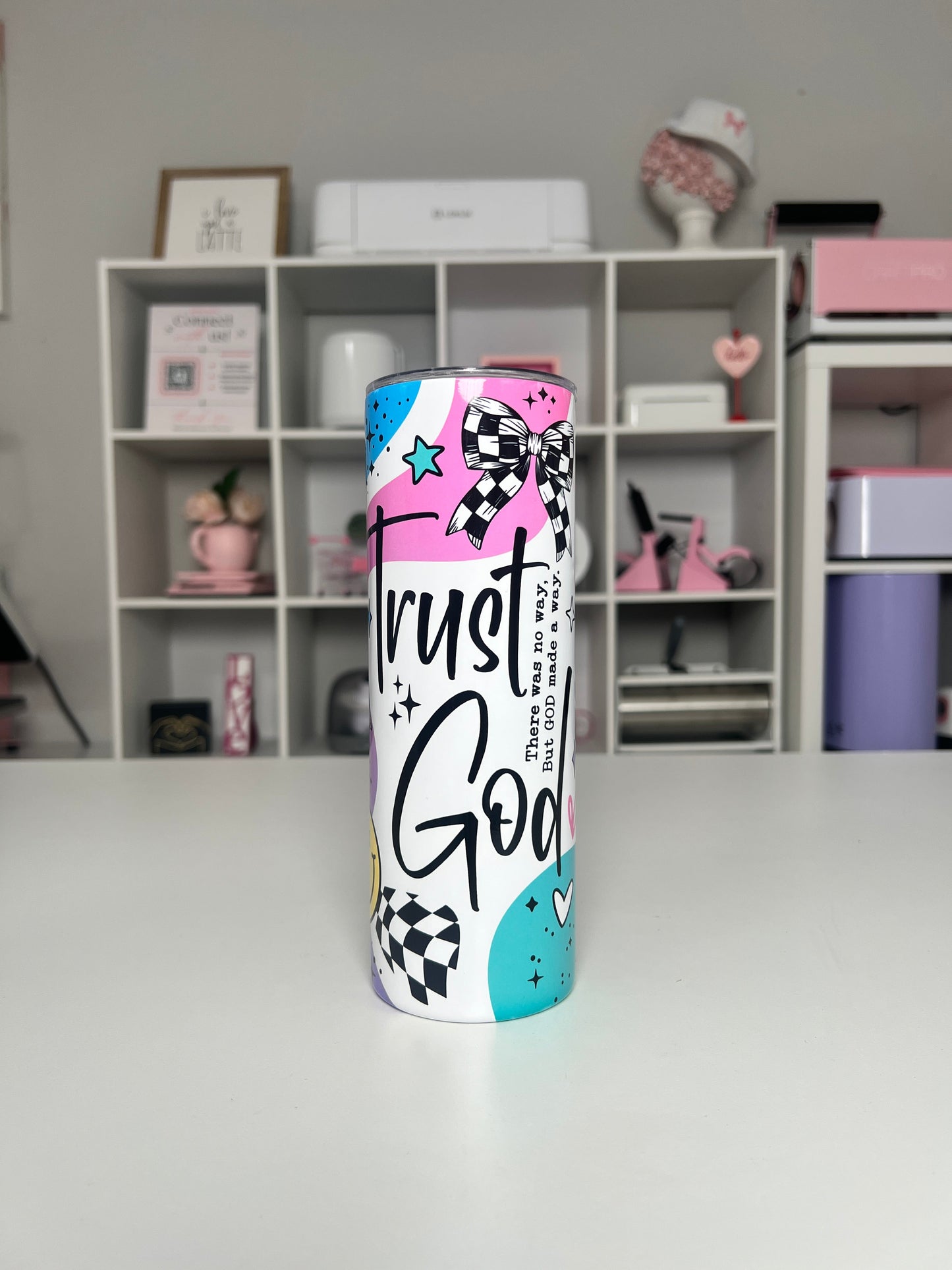 Faith 20oz tumbler, Trust God quencher, Christian 20oz custom tumbler