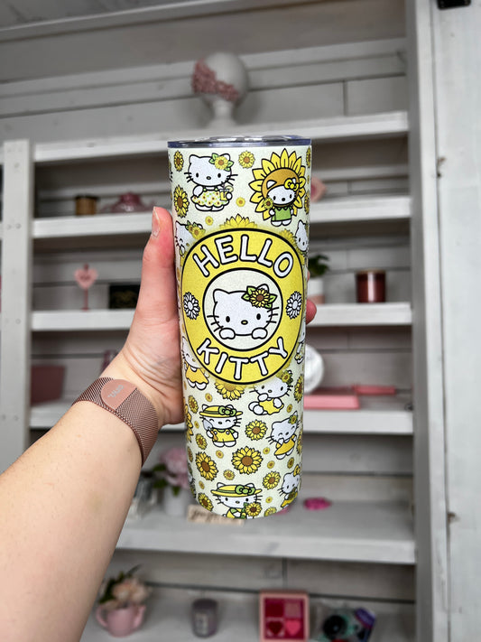 Kitty Sunflower 20oz tumbler