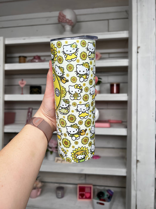 Kitty Sunflower 20oz tumbler