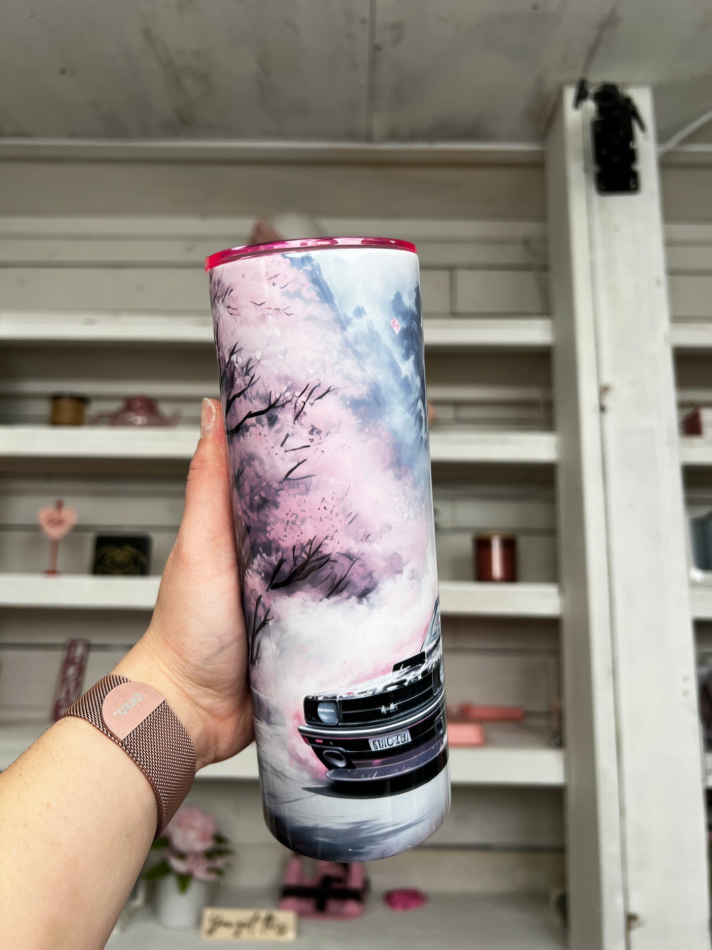 Car Pink Smoke 20oz Tumbler