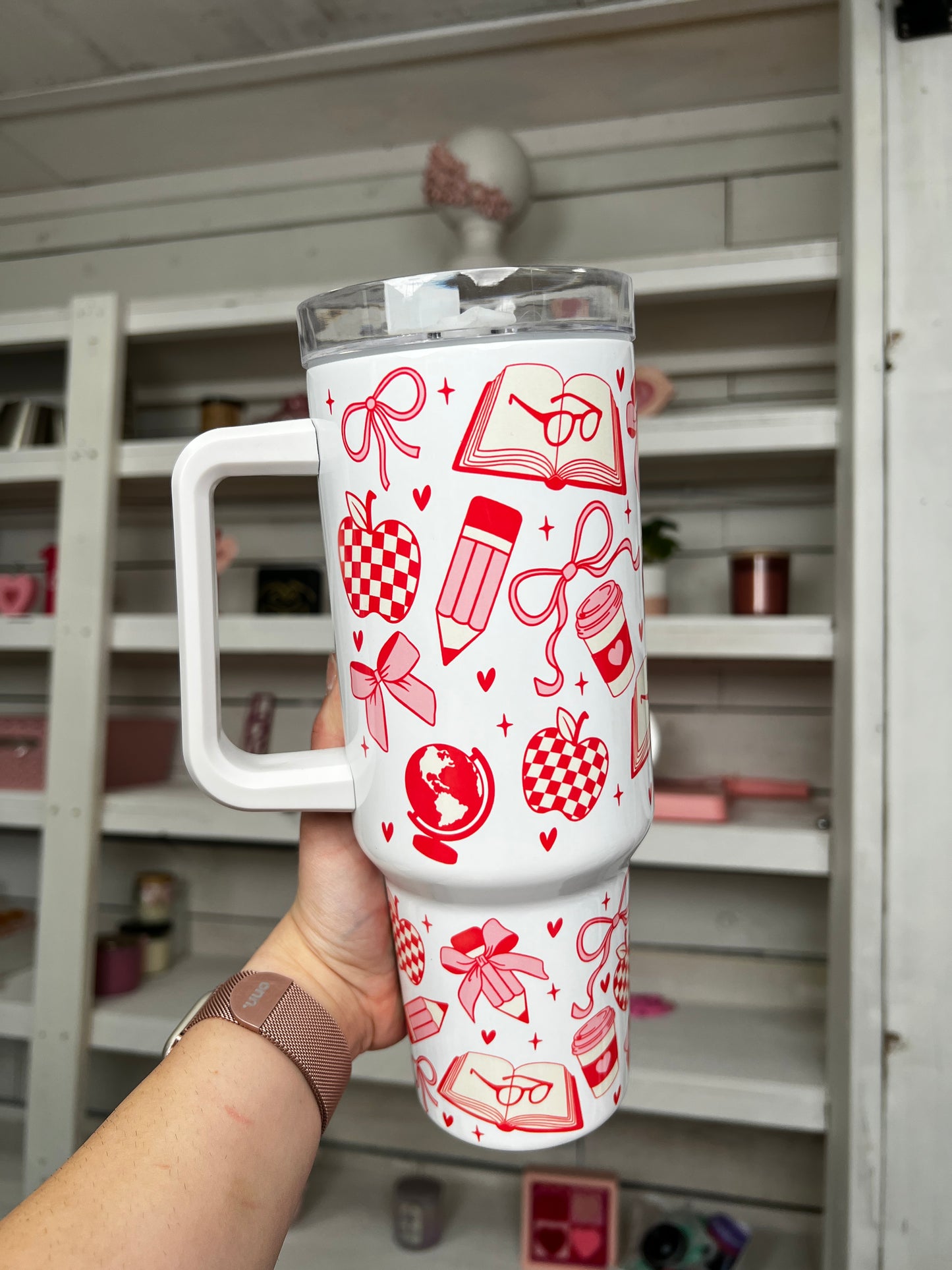 Coquette Teacher Oopsie 40oz tumbler