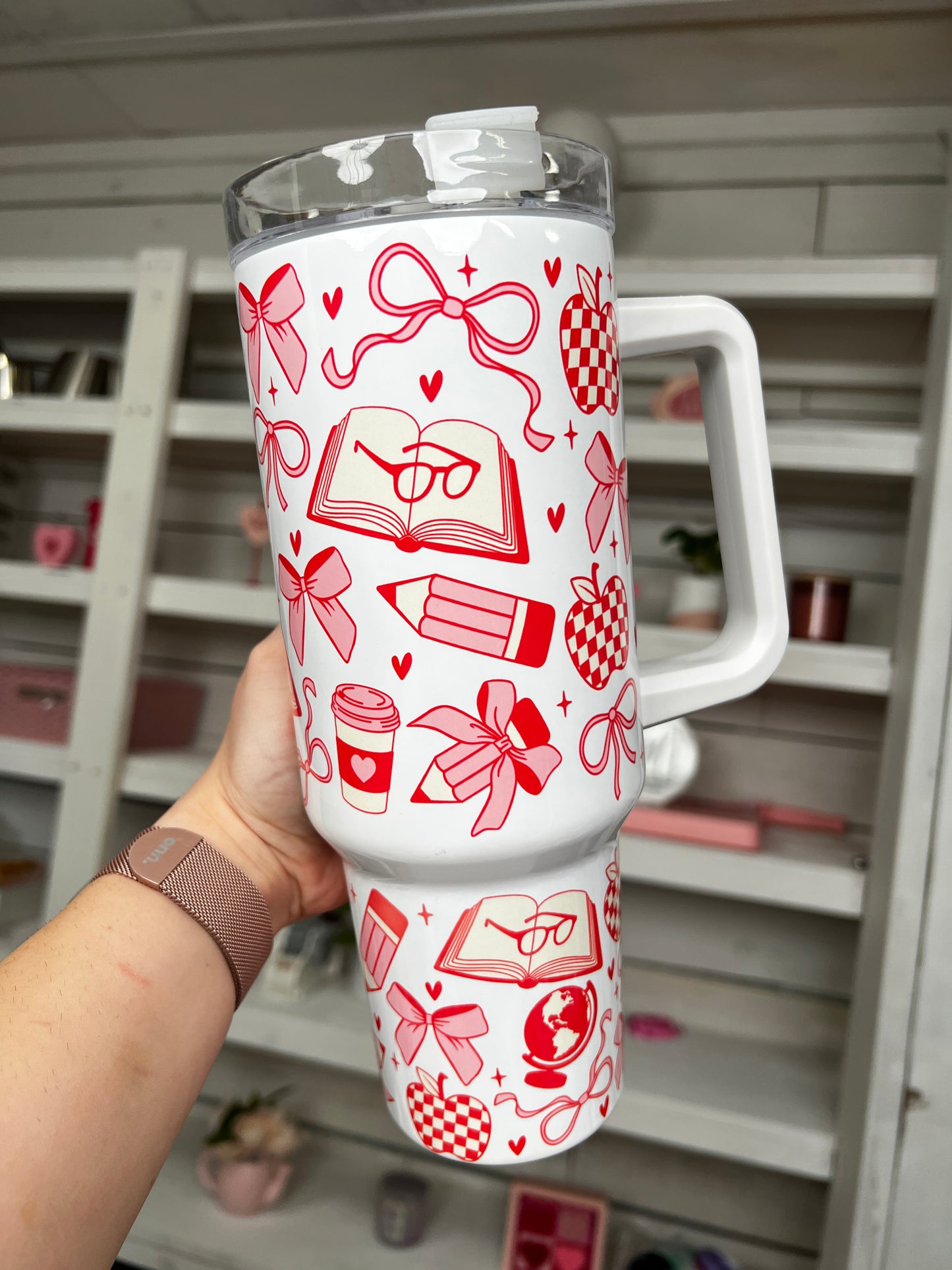 Coquette Teacher Oopsie 40oz tumbler