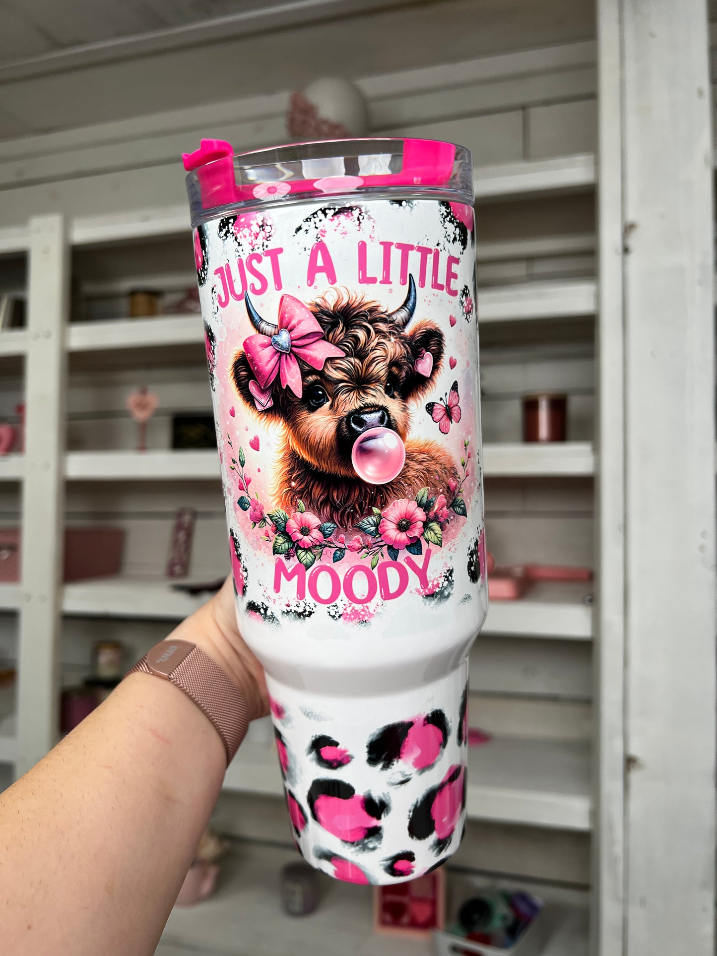Just A Little Moody Oopsie Hot Pink 40oz tumbler