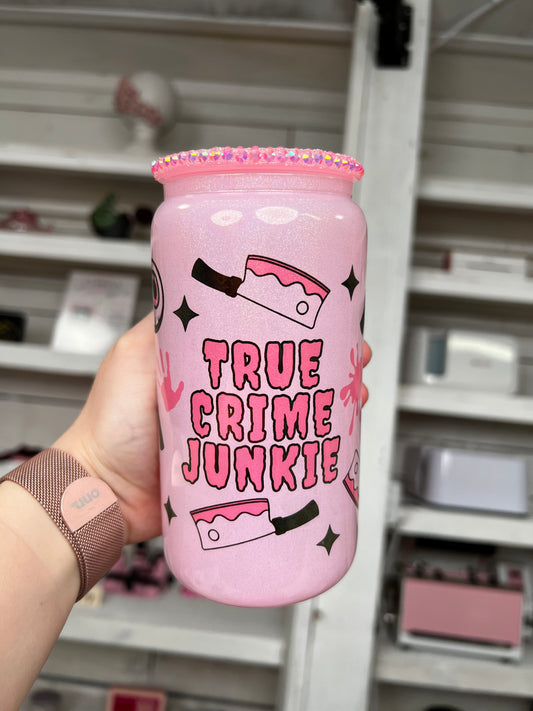 True Crime 16oz Glass Can