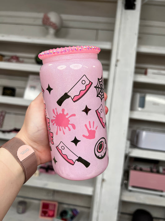 True Crime 16oz Glass Can