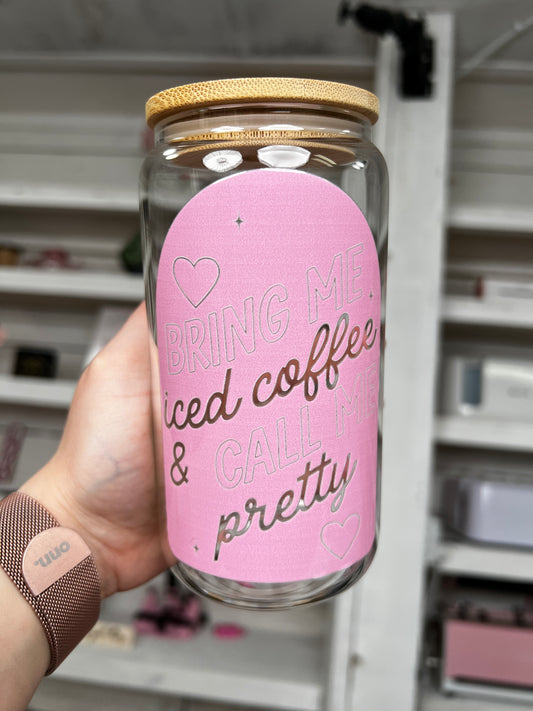Iced Coffee 16oz Glass Can
