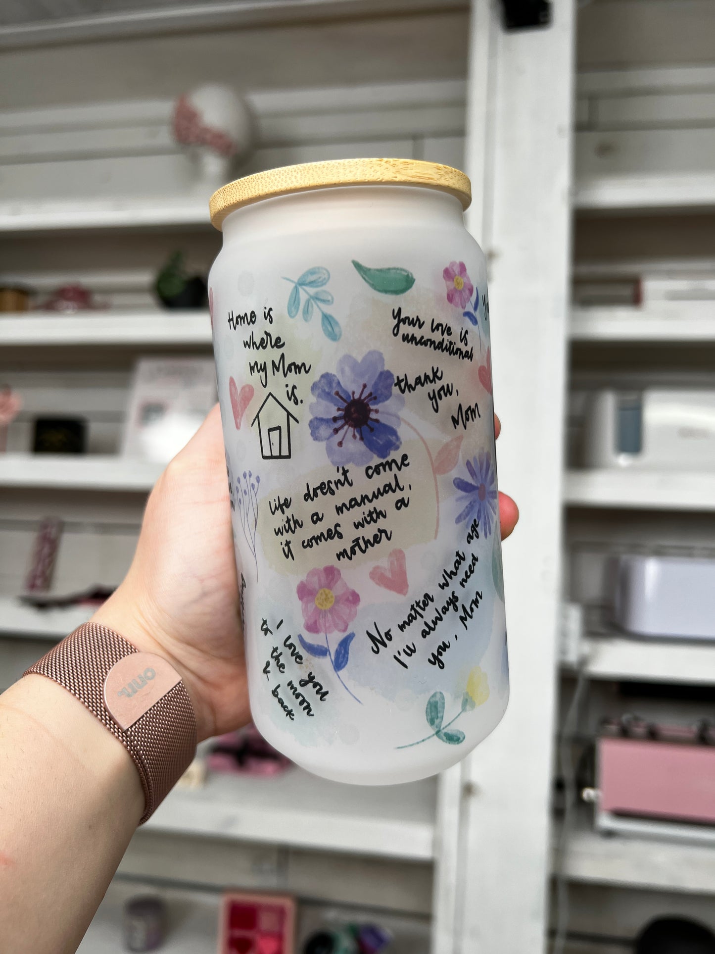 Best Mom Ever Oopsie 16oz Glass