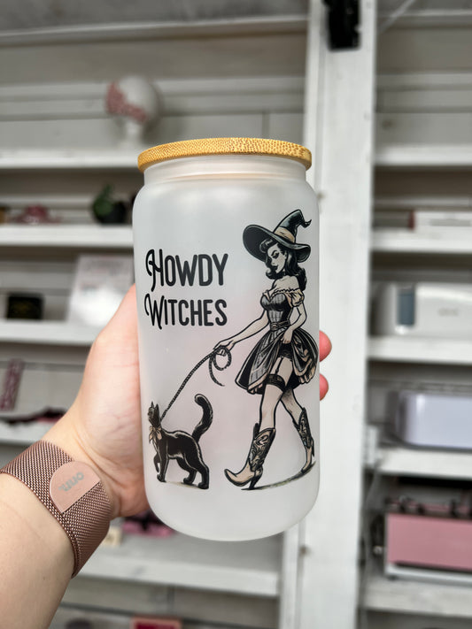 Howdy Witches 16oz Glass