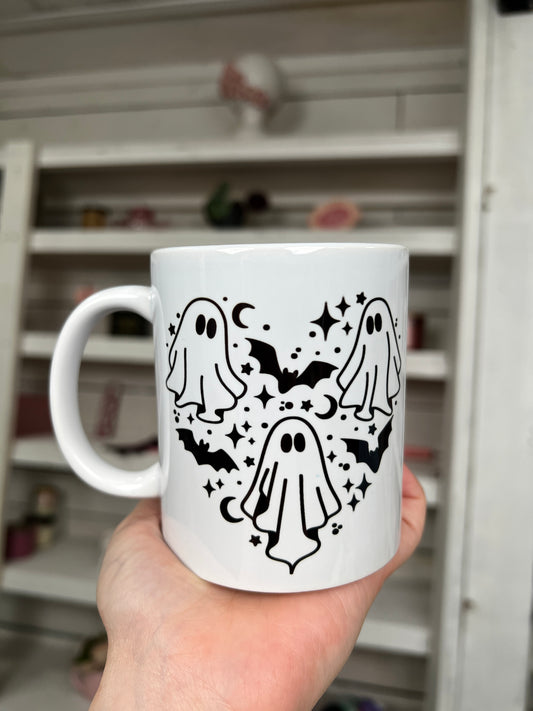 Heart Ghosties 11oz Ceramic Mug