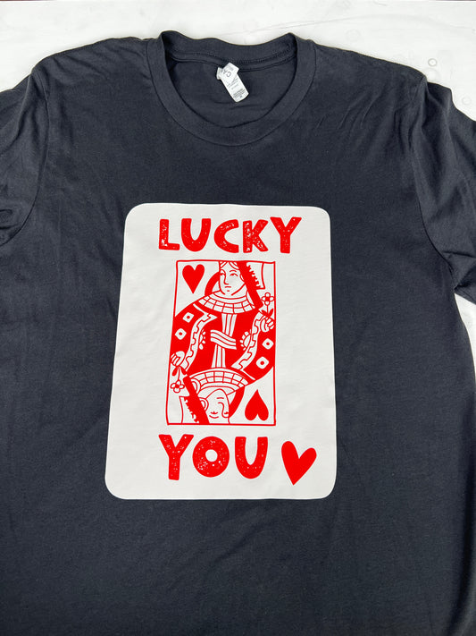 Lucky You Charcoal Medium T-Shirt