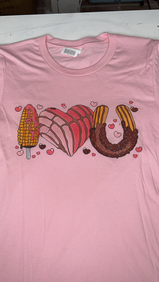 Love Snacks Pink Small T-Shirt