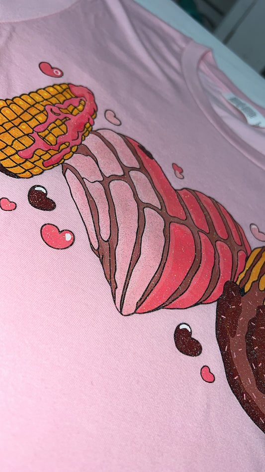 Love Snacks Pink Small T-Shirt