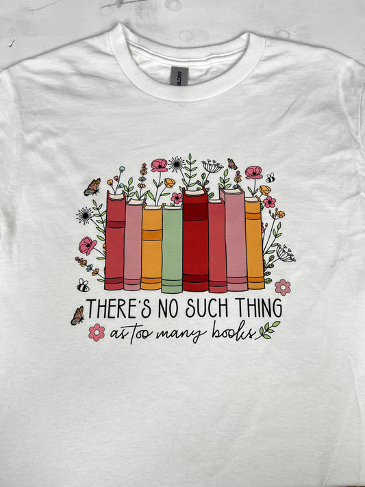 Floral Books White Small T-Shirt