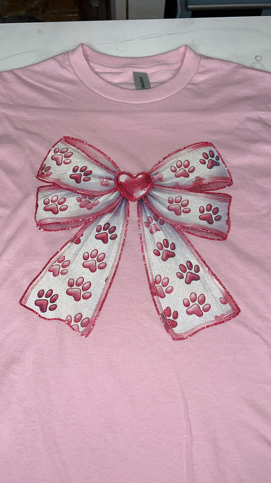 Dog Bow Pink T-Shirt