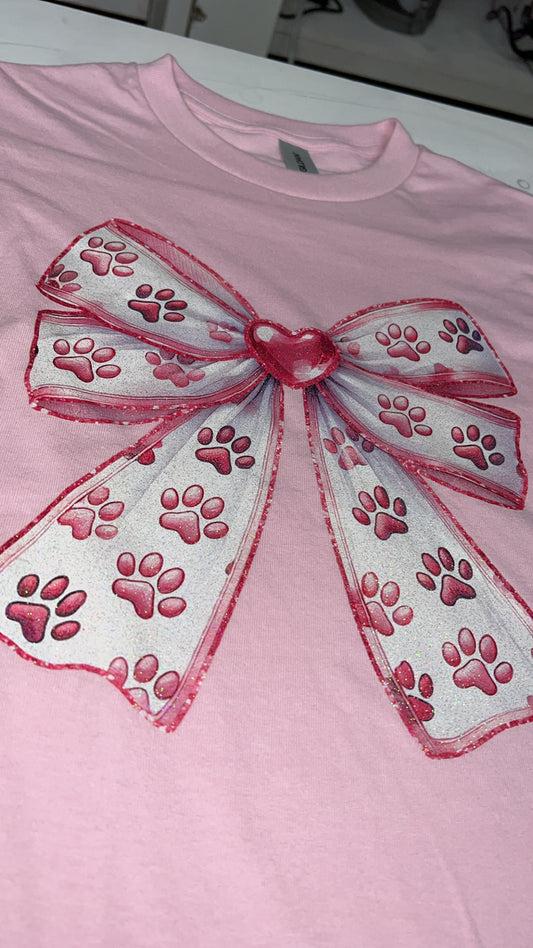 Dog Bow Pink T-Shirt
