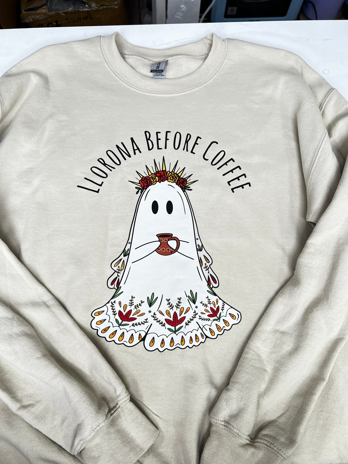 Llorona Before Coffee Sand Medium Sweater