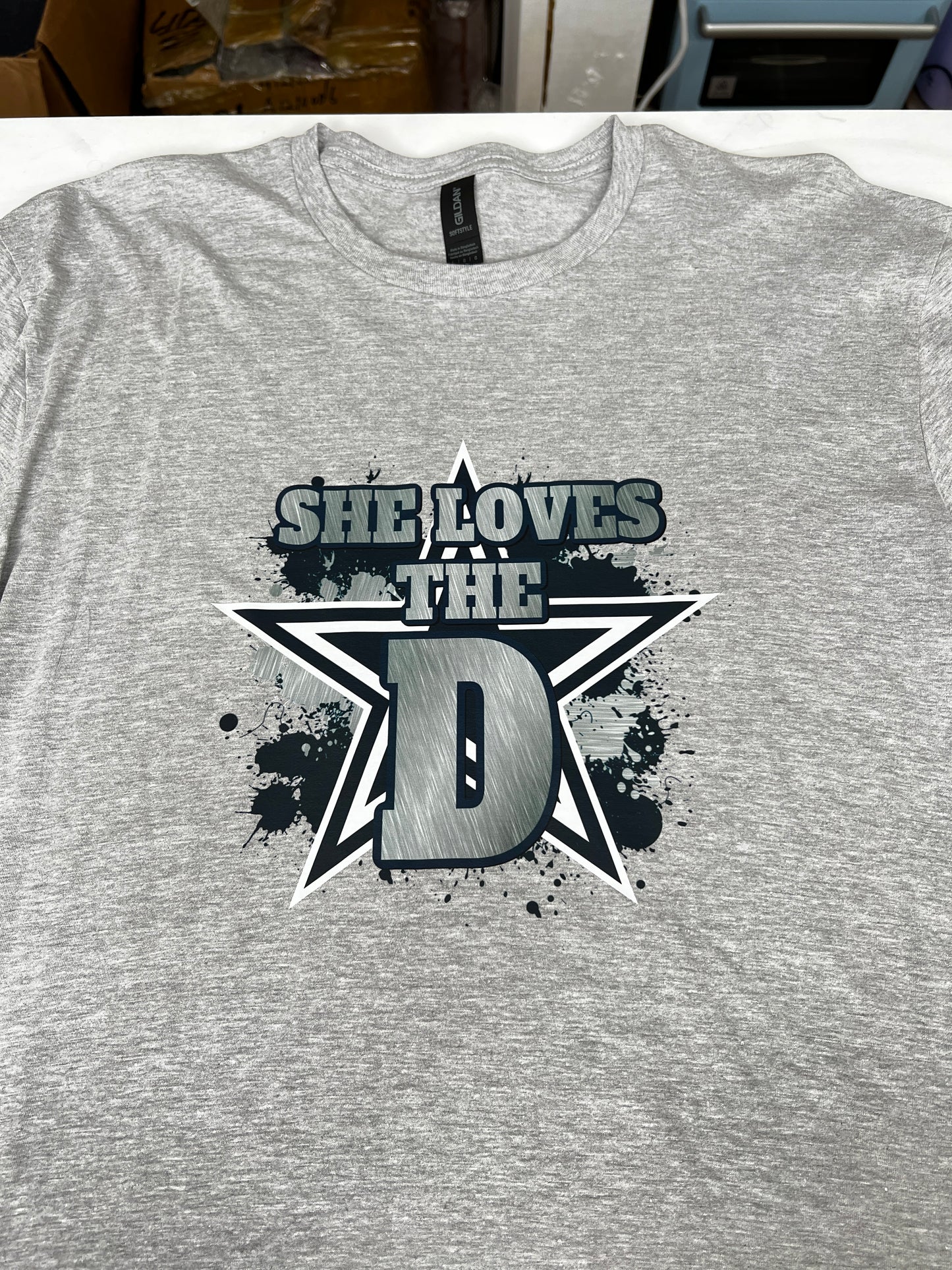 She Loves Gray Large T-Shirt