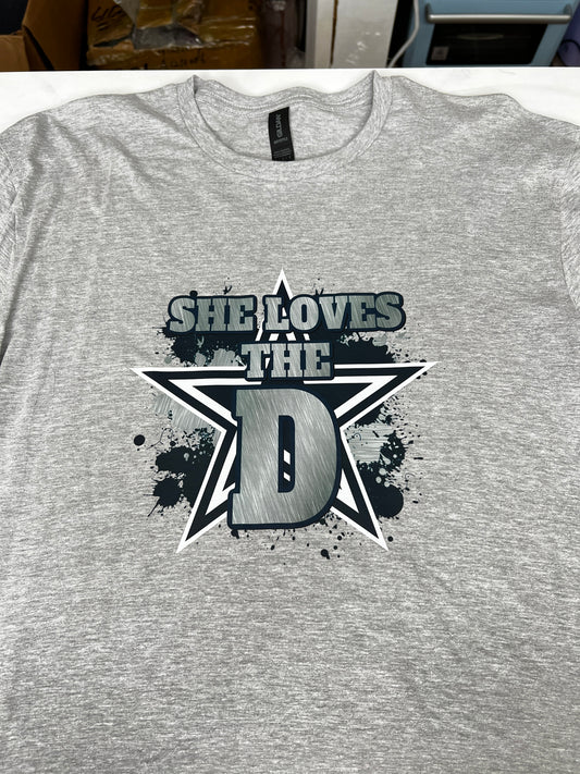 She Loves Gray Large T-Shirt