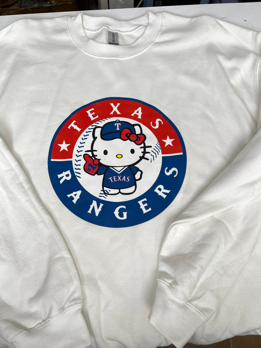 Texas Kitty White Large Sweater