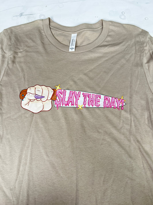 Slay The Day Sand Medium T-Shirt