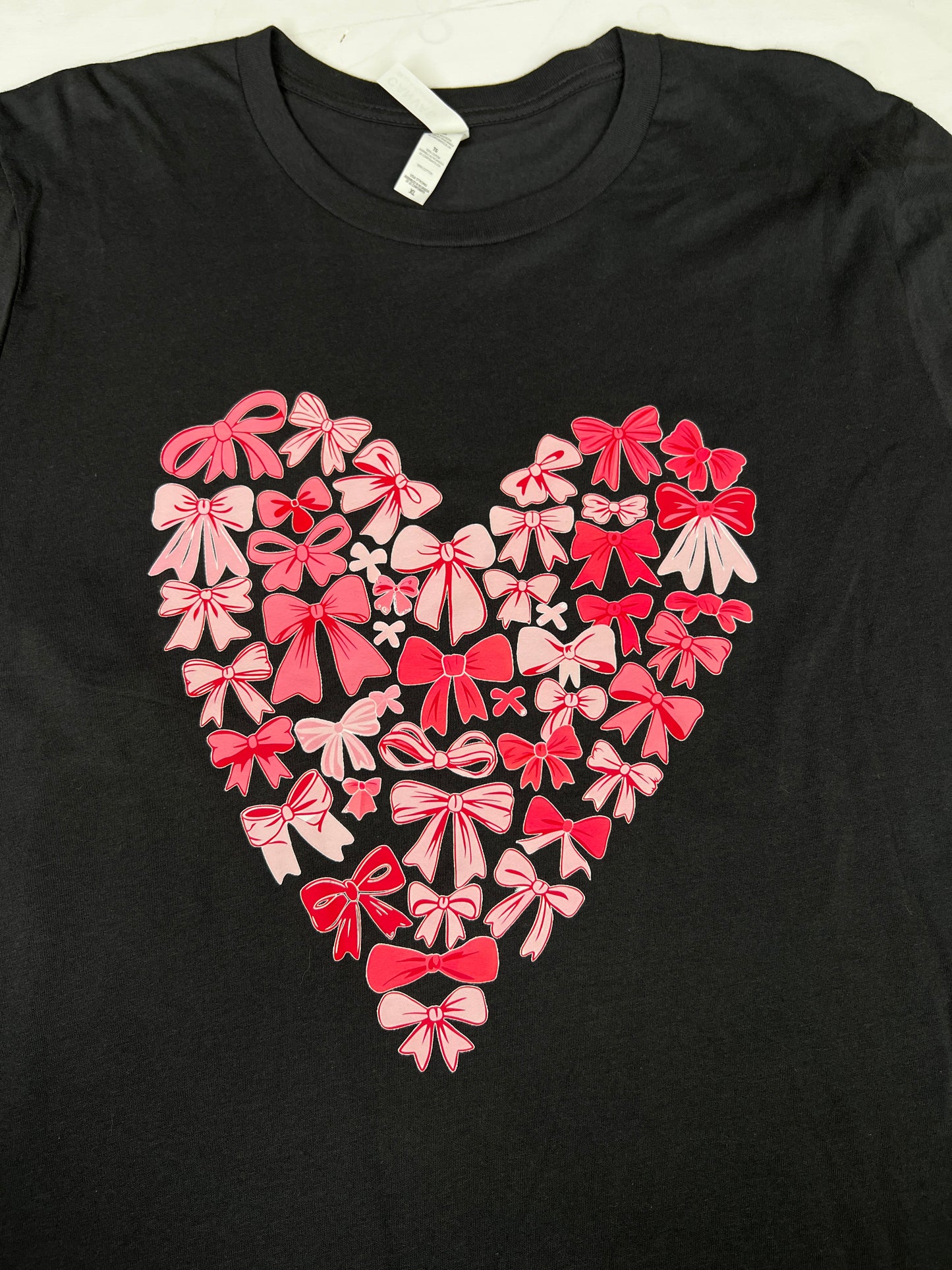 Coquette Bows Charcoal X-Large T-Shirt