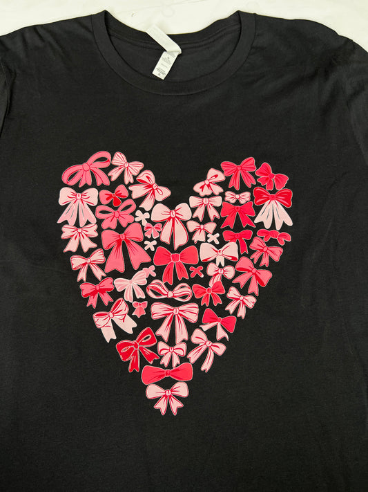 Coquette Bows Charcoal X-Large T-Shirt