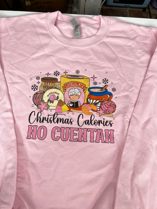 Christmas Calories Pink Large Sweater