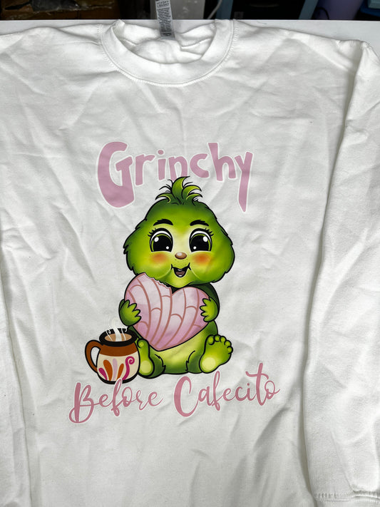 Grinchy Cafecito White Large Sweater