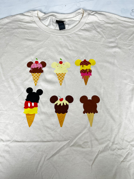 Ice Cream Ears Natural Large T-Shirt