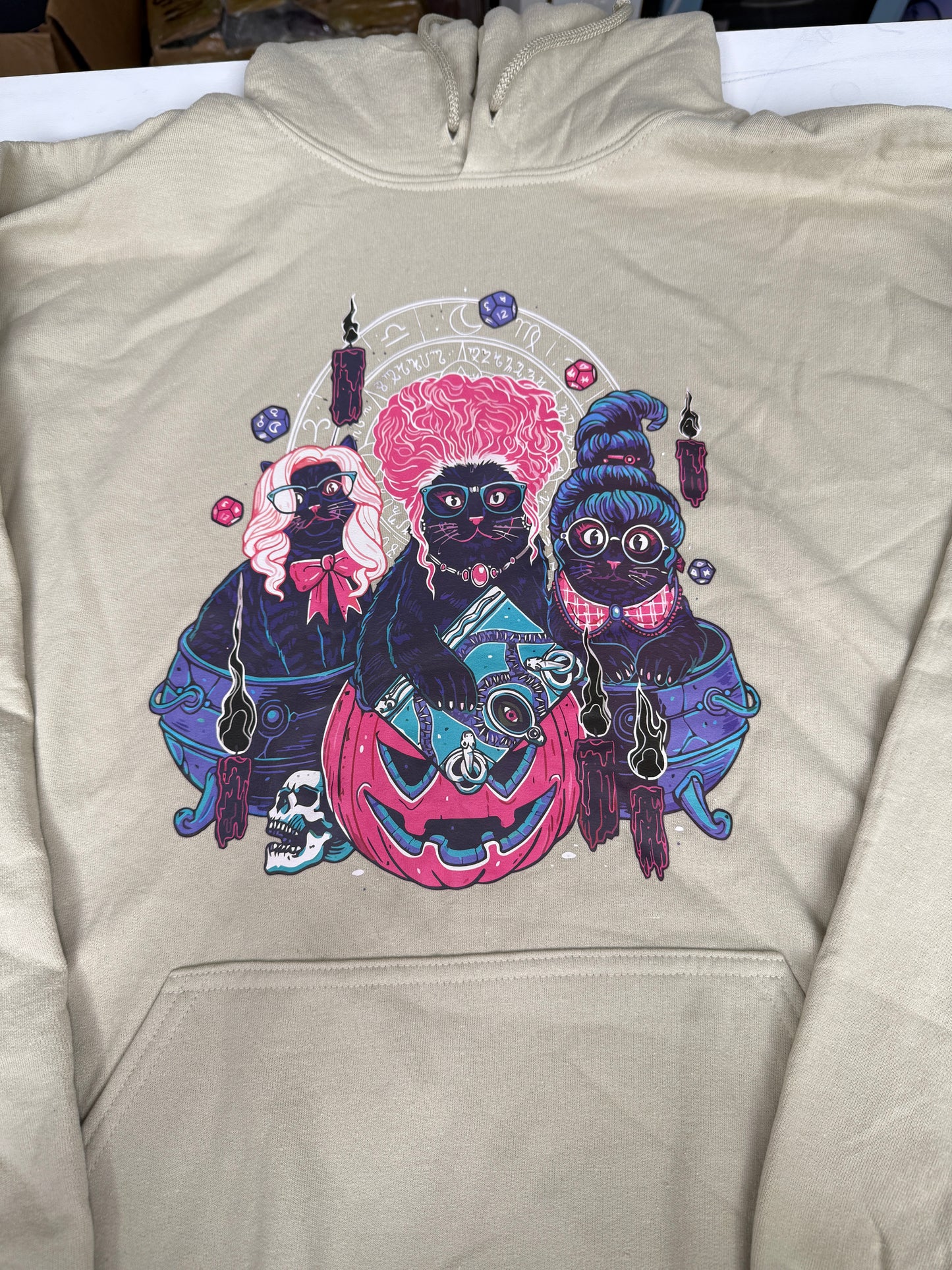Hocus Kitties Sand X-Large Hoodie