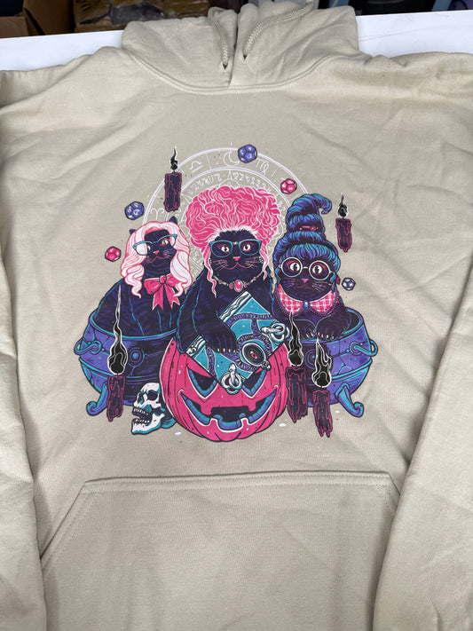 Hocus Kitties Sand X-Large Hoodie