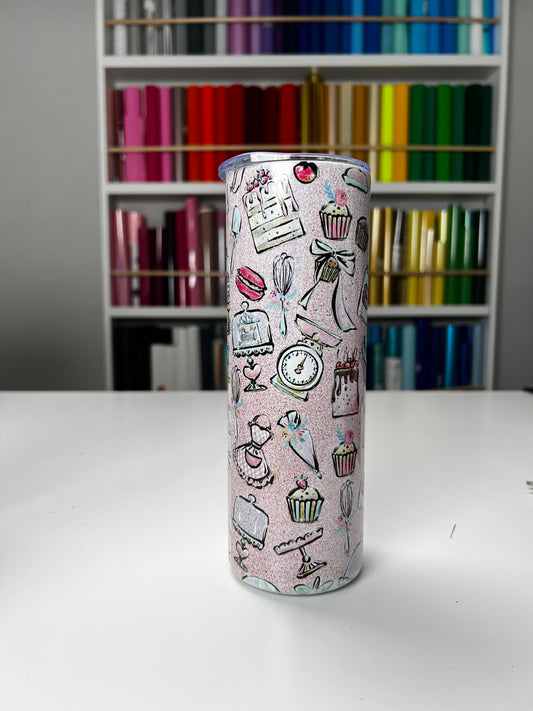 The Baker 20oz tumbler, Baker Lover tumbler, Baking Tools custom stainless tumbler