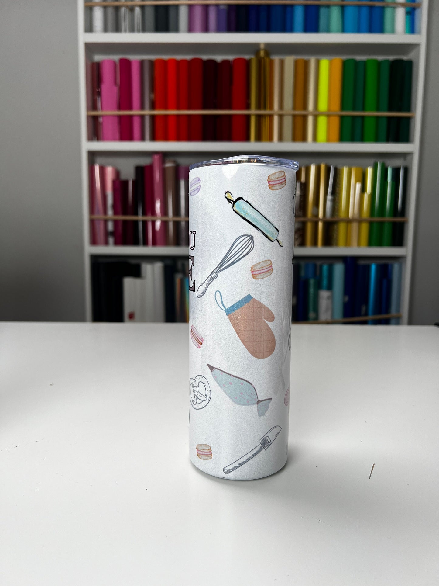 Life is what you bake it 20oz tumbler, Baker Lover tumbler, Baking Tools custom stainless tumbler