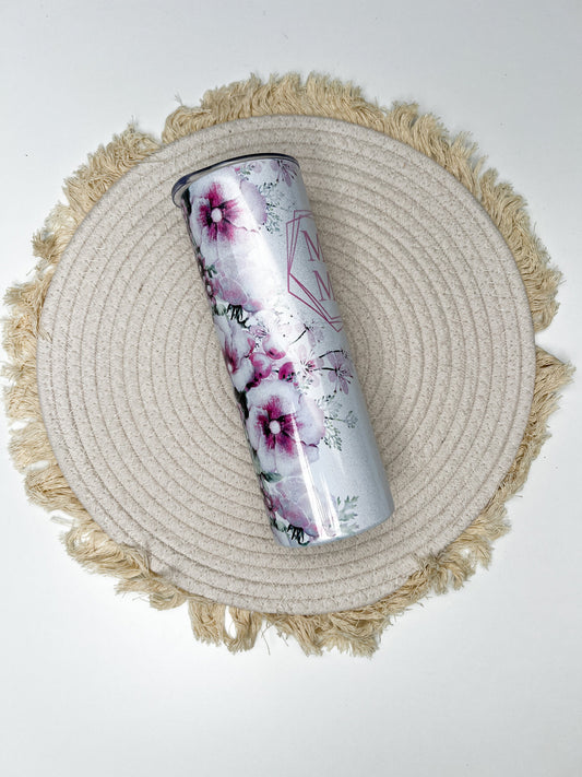 Mama Floral 20oz tumbler, Pink Mama custom tumbler, Mama Flowers custom stainless tumbler