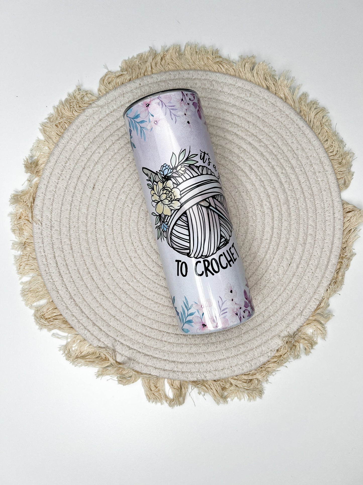 Crotchet Girl 20oz tumbler, Love to Crotchet custom tumbler, Crotchet custom stainless tumbler