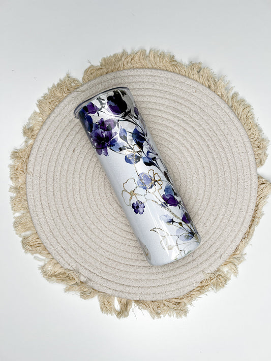 Mama Floral 20oz tumbler, Mama Purple custom tumbler, Mama Floral custom stainless tumbler
