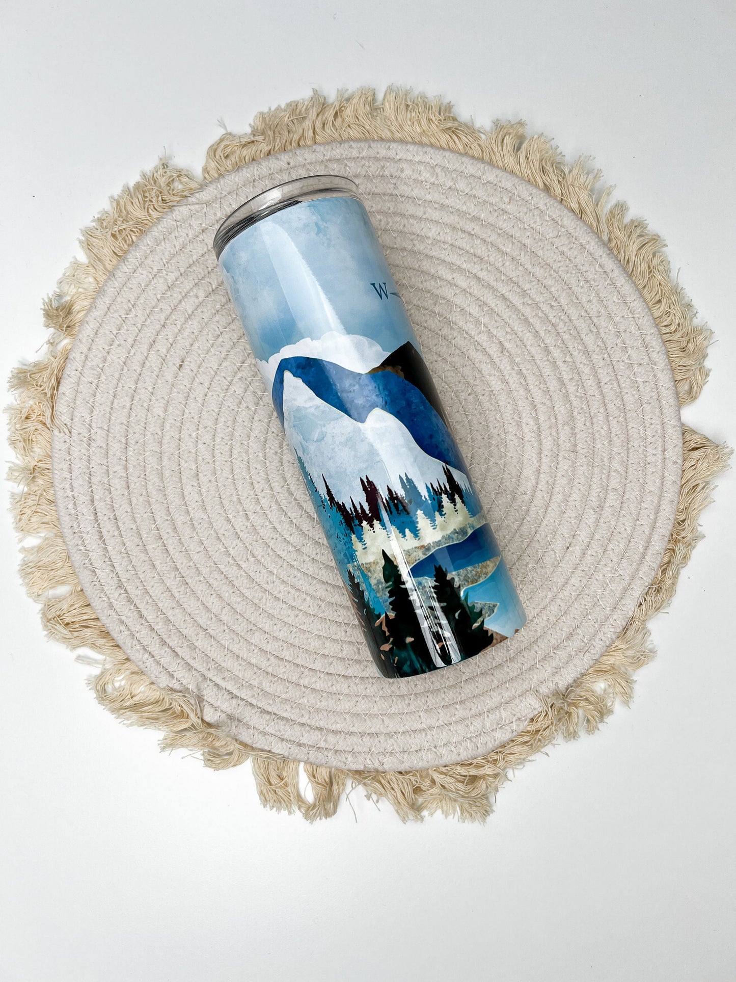 Adventure 20oz tumbler, Mountain custom tumbler, Compass custom stainless tumbler